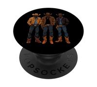 Rodéo Noir Afro-américain Cowboy Western Country Texas PopSockets PopGrip Adhésif