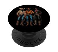 Rodéo Noir Afro-américain Cowboy Western Country Texas PopSockets PopGrip Adhésif