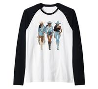 Rodéo Noir Afro-américain Cowgirl Western Country Texas Manche Raglan