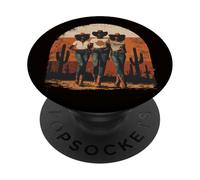 Rodéo Noir Afro-américain Cowgirl Western Country Texas PopSockets PopGrip Adhésif