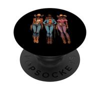 Rodéo Noir Afro-américain Cowgirl Western Country Texas PopSockets PopGrip Adhésif