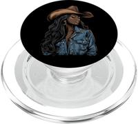 Rodéo noir afro-américain cowgirl western country texas PopSockets PopGrip pour MagSafe