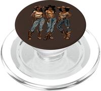 Rodéo Noir Afro-américain Cowgirl Western Country Texas PopSockets PopGrip pour MagSafe