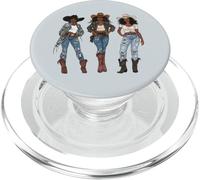 Rodéo Noir Afro-américain Cowgirl Western Country Texas PopSockets PopGrip pour MagSafe