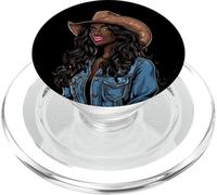 Rodéo Noir Afro-américain Cowgirl Western Country Texas PopSockets PopGrip pour MagSafe