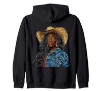 Rodéo Noir Afro-américain Cowgirl Western Country Texas Sweat à Capuche