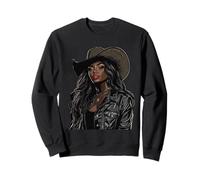 Rodéo noir afro-américain cowgirl western country texas Sweatshirt