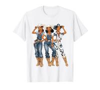 Rodéo Noir Afro-américain Cowgirl Western Country Texas T-Shirt