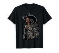 Rodéo noir afro-américain cowgirl western country texas T-Shirt