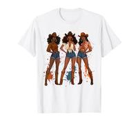 Rodéo noir afro-américain cowgirl western country texas T-Shirt