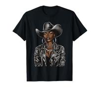 Rodéo noir afro-américain cowgirl western country texas T-Shirt