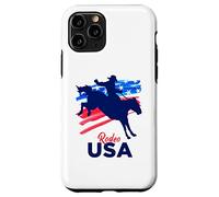 Rodeo Support The Team Rodeo Cowboy Rider Horse Drapeau USA Coque pour iPhone 11 Pro
