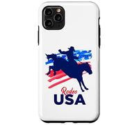Rodeo Support The Team Rodeo Cowboy Rider Horse Drapeau USA Coque pour iPhone 11 Pro Max