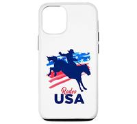 Rodeo Support The Team Rodeo Cowboy Rider Horse Drapeau USA Coque pour iPhone 12/12 Pro