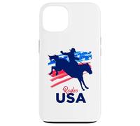 Rodeo Support The Team Rodeo Cowboy Rider Horse Drapeau USA Coque pour iPhone 13