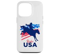 Rodeo Support The Team Rodeo Cowboy Rider Horse Drapeau USA Coque pour iPhone 13 Pro