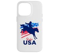 Rodeo Support The Team Rodeo Cowboy Rider Horse Drapeau USA Coque pour iPhone 14 Pro Max