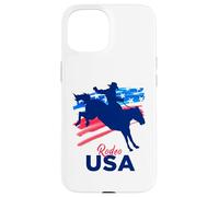 Rodeo Support The Team Rodeo Cowboy Rider Horse Drapeau USA Coque pour iPhone 15