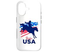 Rodeo Support The Team Rodeo Cowboy Rider Horse Drapeau USA Coque pour iPhone 17