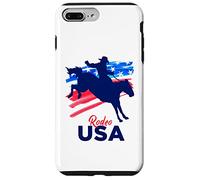 Rodeo Support The Team Rodeo Cowboy Rider Horse Drapeau USA Coque pour iPhone 7 Plus/8 Plus