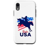 Rodeo Support The Team Rodeo Cowboy Rider Horse Drapeau USA Coque pour iPhone XR