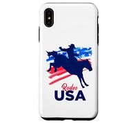 Rodeo Support The Team Rodeo Cowboy Rider Horse Drapeau USA Coque pour iPhone XS Max