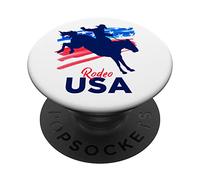 Rodeo Support The Team Rodeo Cowboy Rider Horse Drapeau USA PopSockets PopGrip Adhésif