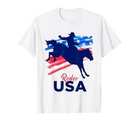 Rodeo Support The Team Rodeo Cowboy Rider Horse Drapeau USA T-Shirt