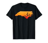 Rodéo vache cavalier taureau cheval cowboy coucher de soleil carte du Nord Caroline T-Shirt