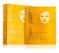 Rodial Masque Visage Énergisant Vit C (Boîte de 4 Sachets), Boost de Luminosité Sous les Yeux, Acide Hyaluronique, Vitamine C, Niacinamide, Thé Vert, Patchs Yeux Rajeunissants