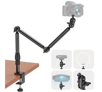 Rodison Support de Caméra de Bureau Overhead, Support de Webcam de 78,9" avec Vis 1/4", Pince C avec Bras de Microphone Réglable à 360° pour Caméras DSLR, Ring Light, Projecteur, Webcam, Microphone.
