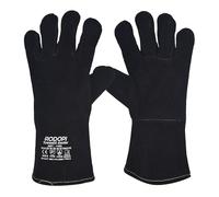 RODOPI Fireweld-Steeler Gants de soudeur noirs 1 à 10 paires de gants de travail doublés en cuir de vachette pour homme et femme | Taille 8-11 | EN 12477 Type A, EN 388, EN 407 | Résistant à la