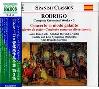 Rodrigo – Musique pour orchestre, volume 3 : Concerto in modo galante, Concerto de estio – NAXOS