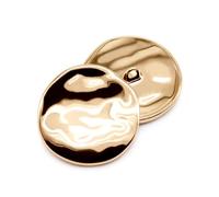 Rodsah 10 Boutons décoratifs de 21/25/30 mm, Boutons dorés à Plan irrégulier pour Chemise, Pardessus, Accessoire de Couture,25mm