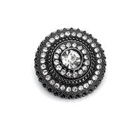 Rodsah 10 Boutons en métal pour Chemise, Boutons à Tige Noire, dorée et argentée pour vêtements, Boutons en Strass pour Manteau,Noir,18mm