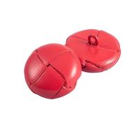 Rodsah 10 pièces Bouton en Cuir coloré 15 mm - 25 mm Bouton décoratif en Cuir tissé rétro pour Manteau,Rouge,20mm