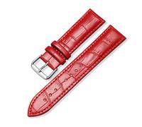 Rodsah Bracelet de montre en cuir - 12 à 24 mm - Universel pour accessoires de montre,Rouge,24mm