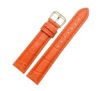 Rodsah Bracelet de montre en cuir coloré 12 mm - 24 mm Bracelet de montre à boucle ardillon Bracelets de montre de rechange + outil d'installation,Orange,14mm