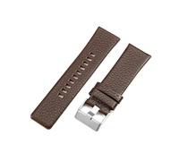 Rodsah Bracelet de montre en cuir marron, noir, blanc, motif litchi 22 mm - 30 mm, accessoire de remplacement pour montre homme,30mm