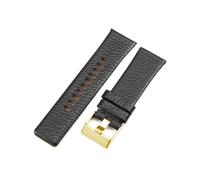 Rodsah Bracelet de montre en cuir marron, noir, blanc, motif litchi 22 mm - 30 mm, accessoire de remplacement pour montre homme,24mm