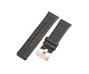 Rodsah Bracelet de montre en cuir marron, noir, blanc, motif litchi 22 mm - 30 mm, accessoire de remplacement pour montre homme,22mm