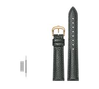 Rodsah Bracelet de montre en cuir véritable 12 mm - 20 mm, motif litchi, boucle à ardillon,15mm