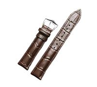 Rodsah Bracelet de montre en cuir véritable 12 mm - 26 mm, accessoire de rechange pour montres hommes et femmes,Brun foncé,24mm