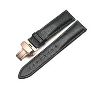 Rodsah Bracelet de montre en cuir véritable 13 mm - 24 mm, motif litchi, boucle déployante, accessoires pour montres homme et femme,22mm