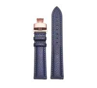 Rodsah Bracelet de montre en cuir véritable 13 mm - 24 mm, motif litchi, boucle déployante, accessoires pour montres homme et femme,23mm