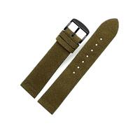 Rodsah Bracelet de montre en cuir véritable suédé 18/20/22 mm, souple, vert kaki, marron, kaki, boucle ardillon,22mm