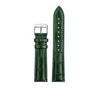 Rodsah Bracelet de montre en cuir vert 14 mm - 22 mm, boucle déployante, avec outils,14mm