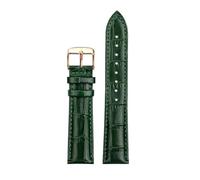 Rodsah Bracelet de montre en cuir vert 14 mm - 22 mm, boucle déployante, avec outils,14mm
