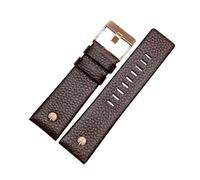 Rodsah Bracelet de montre en cuir vintage avec rivet 22 mm - 28 mm, accessoire de montre pour homme, avec outil d'installation,30mm