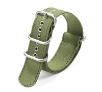 Rodsah Bracelet de montre en nylon 18 mm, 20 mm, 22 mm, bracelet en tissu intégré, bracelet en toile, accessoires pour montres hommes,Vert armée,22mm
